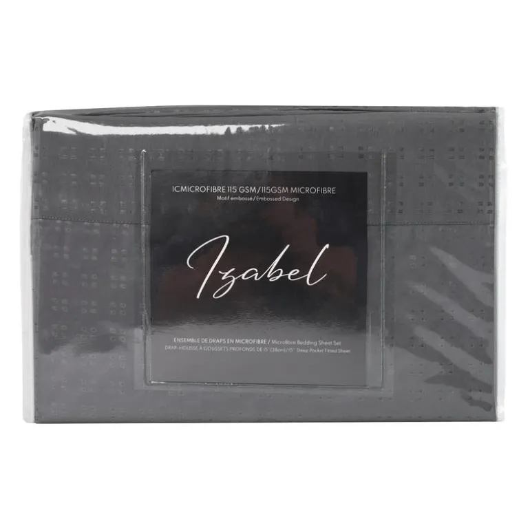 Queen Split-Head Microfibre Bed Sheet Set - Charcoal Grey