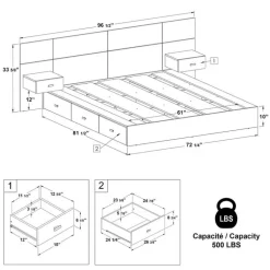 Queen Storage Bedroom Set with 6-Drawer Storage (60