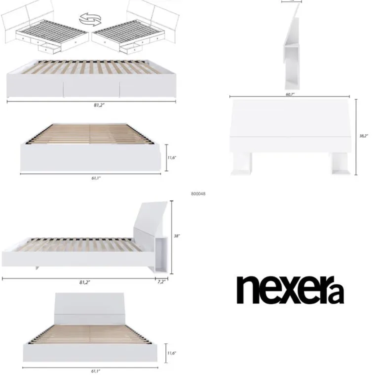 Queen Storage Bedroom Set (60") - 3 pcs - Nexera