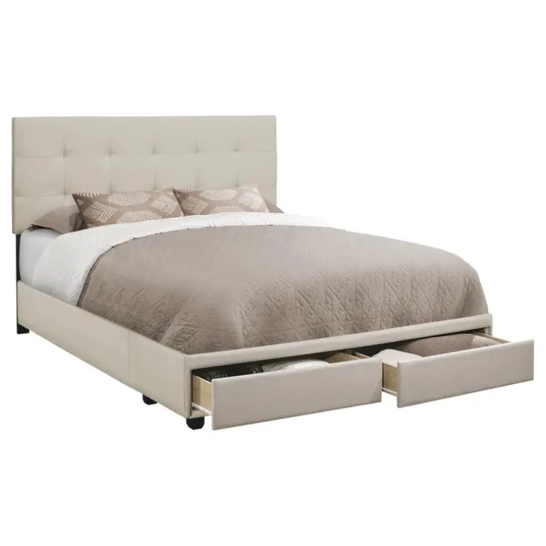 Queen Upholstered Bed with Headboard (60") - Monarch