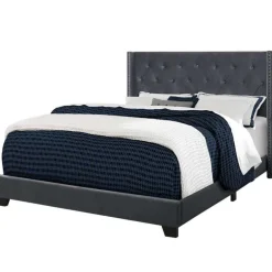 Queen Velvet Bed with Headboard (60