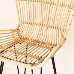 Rattan Counter Stool With Armrests. Set Of 2 - South Shore