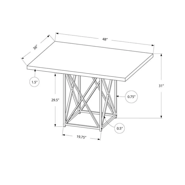 Rectangular Dining Table 48" - Monarch