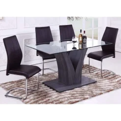 Rectangular Glass Dining Table 60"