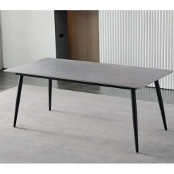 Rectangular Grey Sintered Stone Dining Table - 59