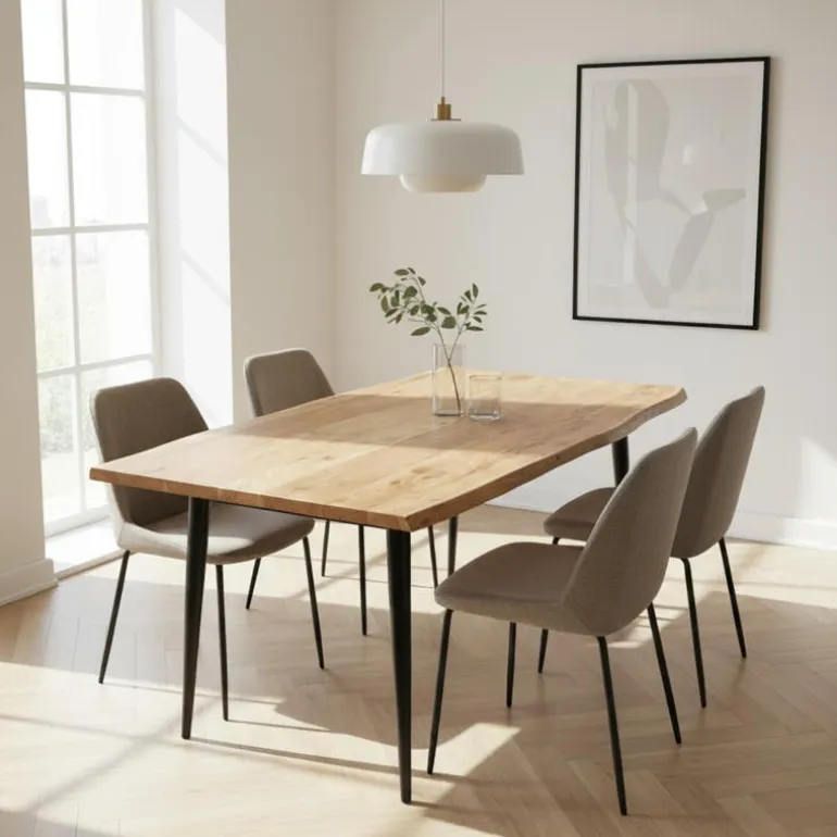 Rectangular Solid Wood Dining Table 58"