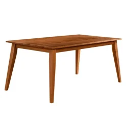 Rectangular Solid Wood Dining Table 70" - Brown