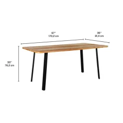 Rectangular Solid Wood Dining Table, 4 Chairs & Bench - 67