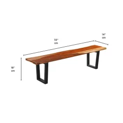 Rectangular Solid Wood Dining Table, 4 Chairs & Bench - 72