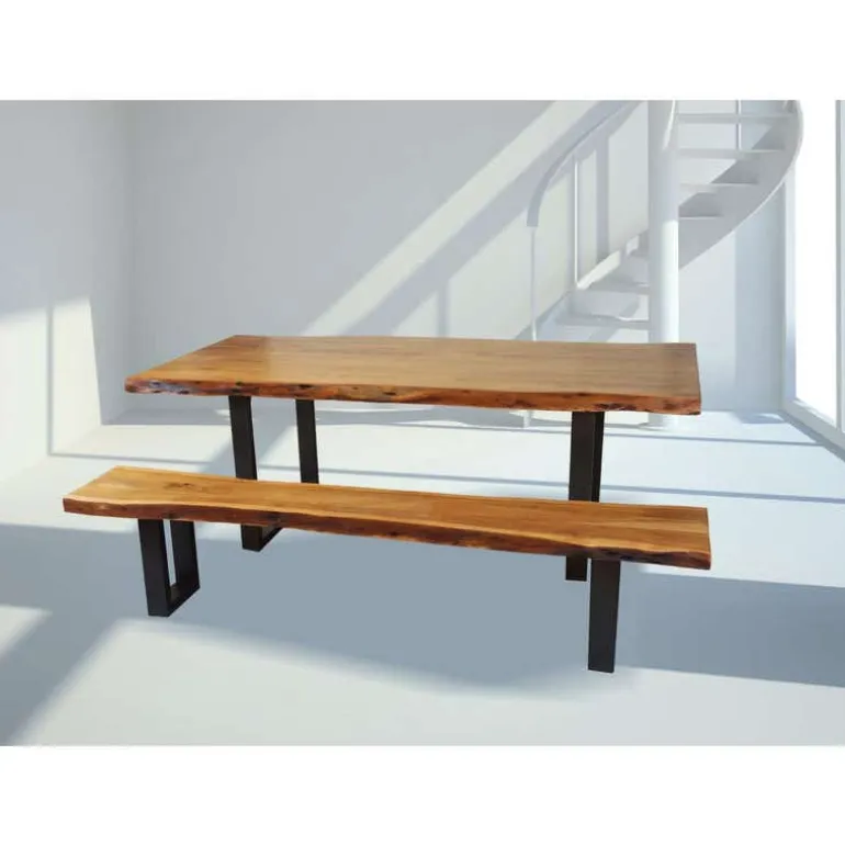 Rectangular Solid Wood Dining Table 84"