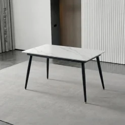 Rectangular White Sintered Stone Dining Table - 48