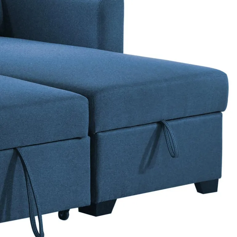 Reversible Sectional Bed with Storage - Blue