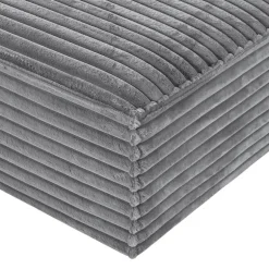 Rolled & Compressed Right Sectional in Corduroy Velvet 3 pcs - Grey