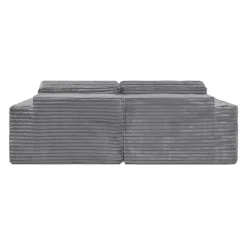 Rolled & Compressed Right Sectional in Corduroy Velvet 2 pcs - Grey