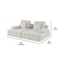 Rolled and Compressed Loveseat-in-a-Box with Matching Ottoman