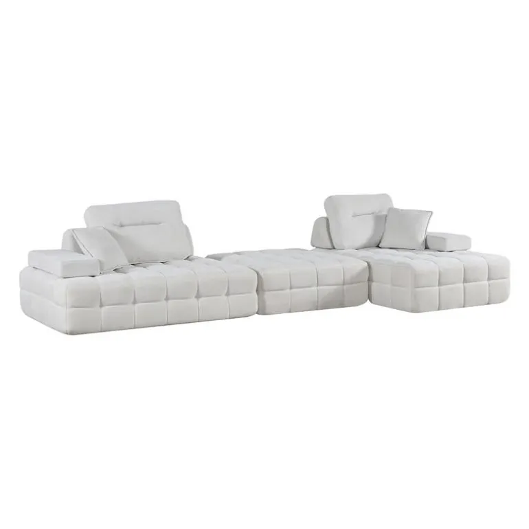 Rolled and Compressed Sectional-in-a-Box with Matching Ottoman