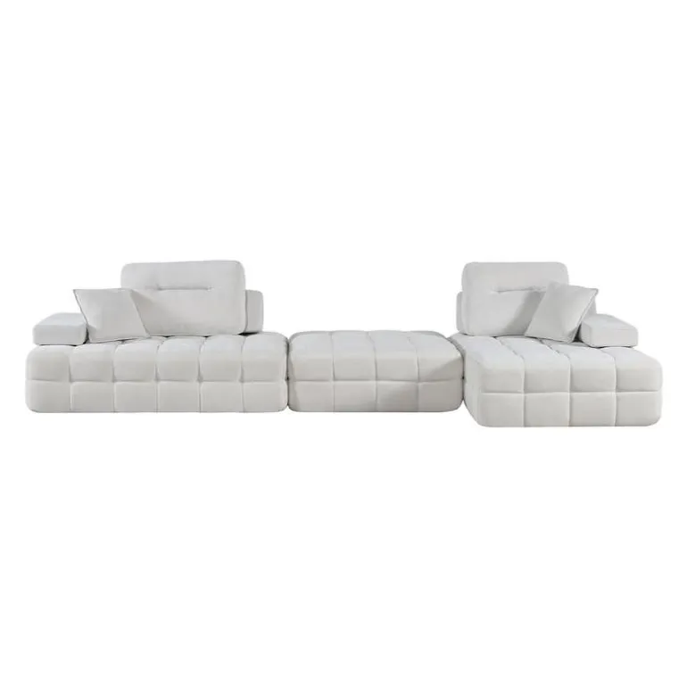 Rolled and Compressed Sectional-in-a-Box with Matching Ottoman