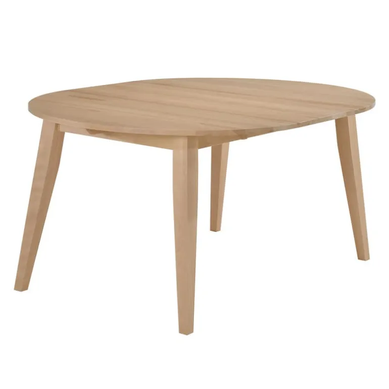 Round Extendable Solid Wood Dining Table 48" to 66" - Greige