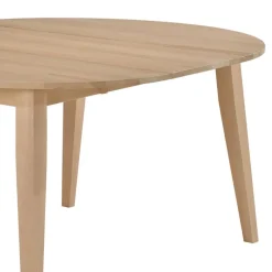 Round Extendable Solid Wood Dining Table 48