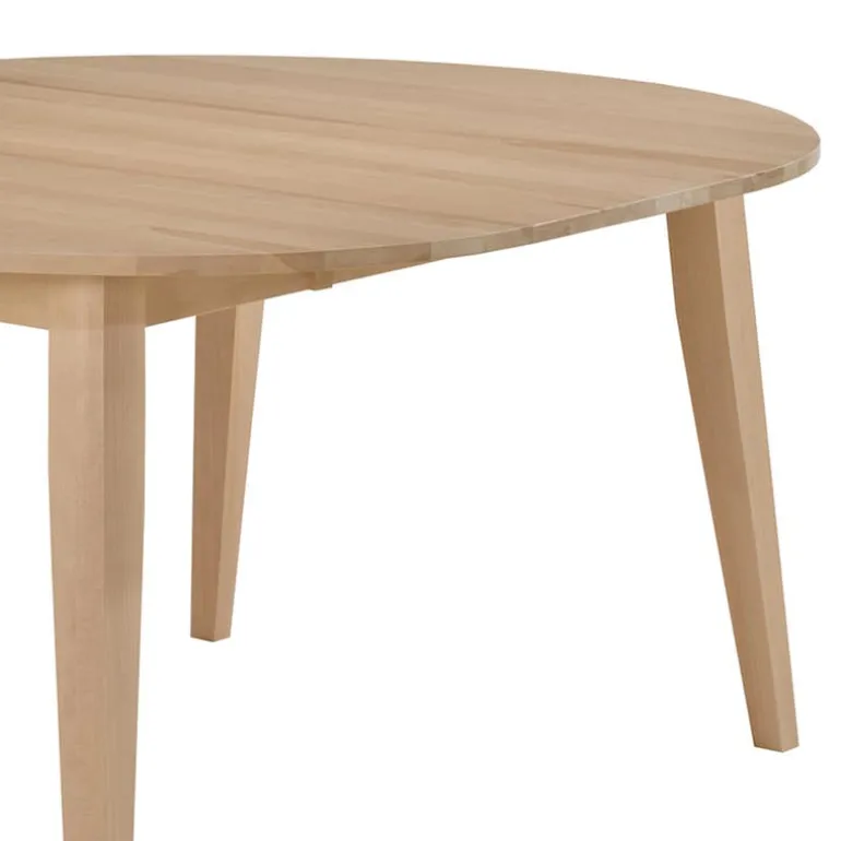 Round Extendable Solid Wood Dining Table 48" to 66" - Greige