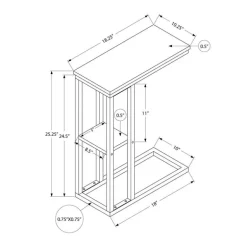 Side table / c table - 1 storage shelf / rectangular - 25
