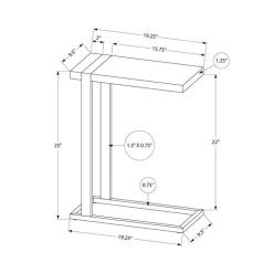 Side table / c table - thick-panel top / rectangular - 25