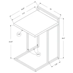 Side table / c table - thick-panel top / wide / rectangular - 25