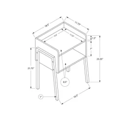 Side table / nightstand - tray top / 1 storage cubby / rectangular - 23