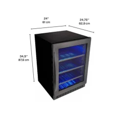 SILHOUETTE Wine Cooler Black Stainless 24