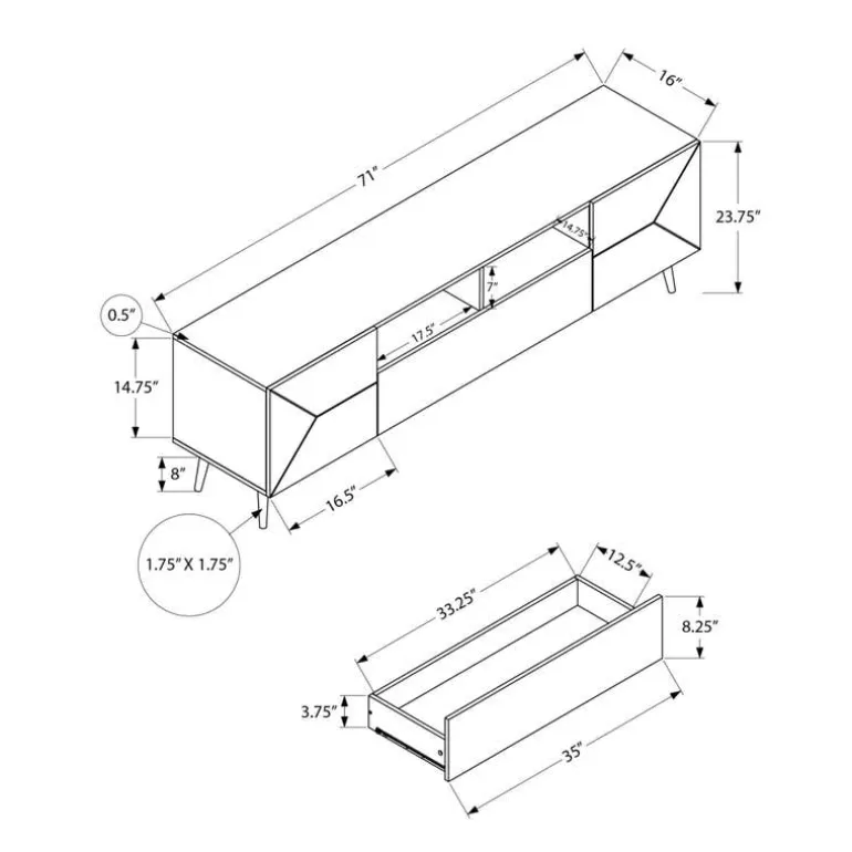 TV Stand 72" - Monarch