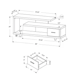 TV Stand with Drawer 60" - Monarch