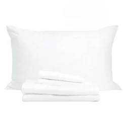 Twin Bamboo Bed Sheet Set - White