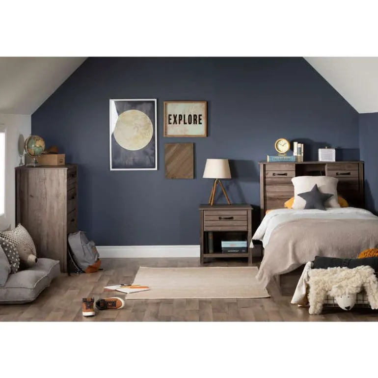 Twin Bed with 3-Drawer Storage and Headboard (39") - South Shore
