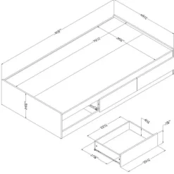 Twin Bed With 3-Drawer Storage (39
