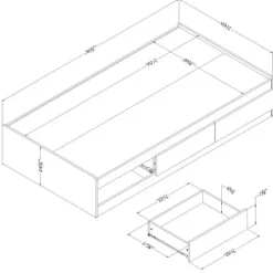 Twin Bed With 3-Drawer Storage (39