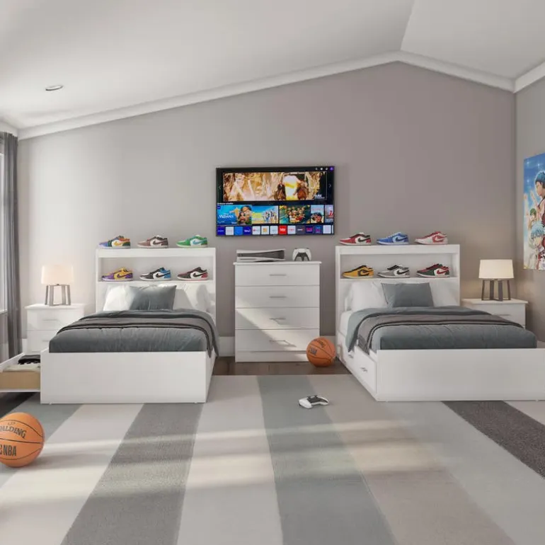 Twin Bed with 3-Drawer Storage (39")