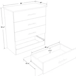 Twin Bed with 3-Drawer Storage, Headboard and Dresser (39")