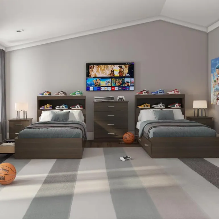 Twin Bed with 3-Drawer Storage (39")