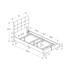 Twin Fabric Bed with Headboard (39
