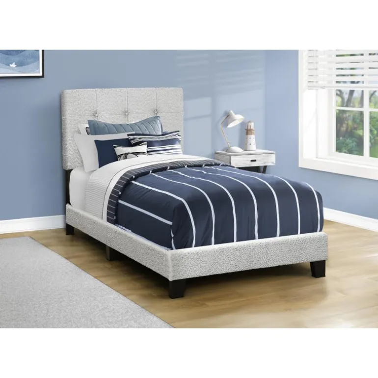 Twin Fabric Bed with Headboard (39")