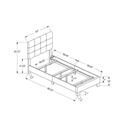 Twin Linen Bed with Headboard (39