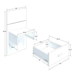 Wall Units with 2 Integrated Nightstands for Queen Beds - Taupe