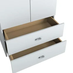 Wardrobe with 2 Large Drawers - White