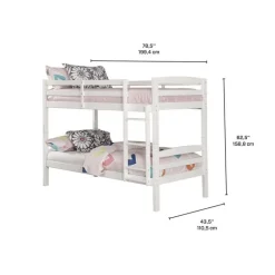 White Bunk Bed with Trundle Bed - 39