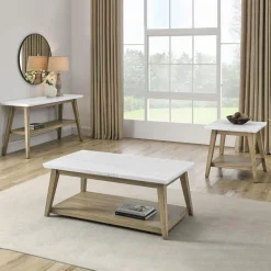 White Marble Top Side Table