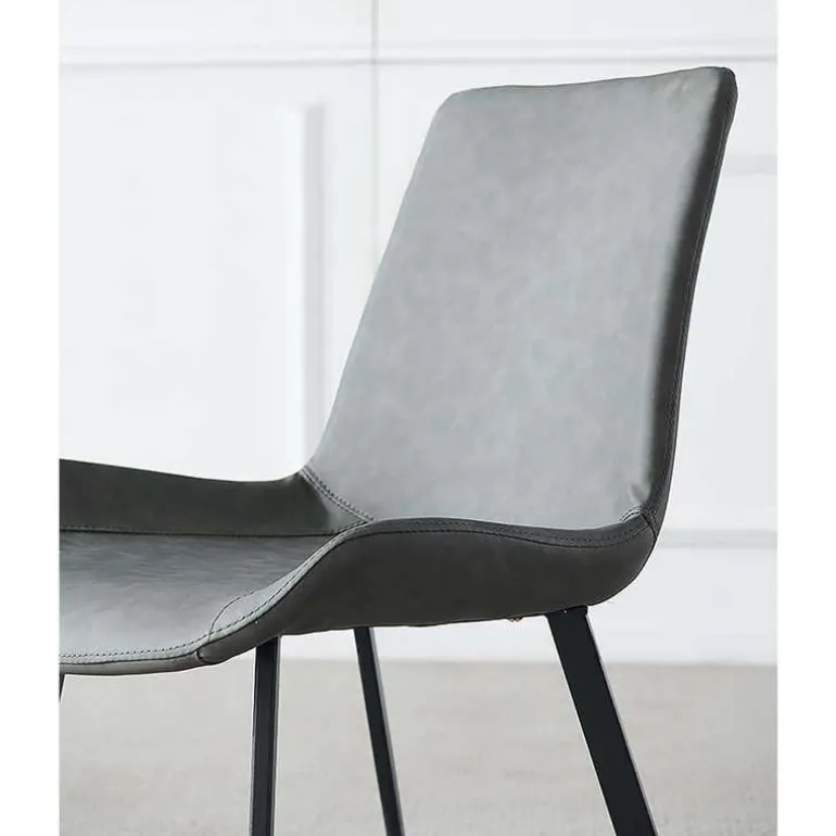 White Sintered Stone Dining Set with 2 Grey Chairs - 48"