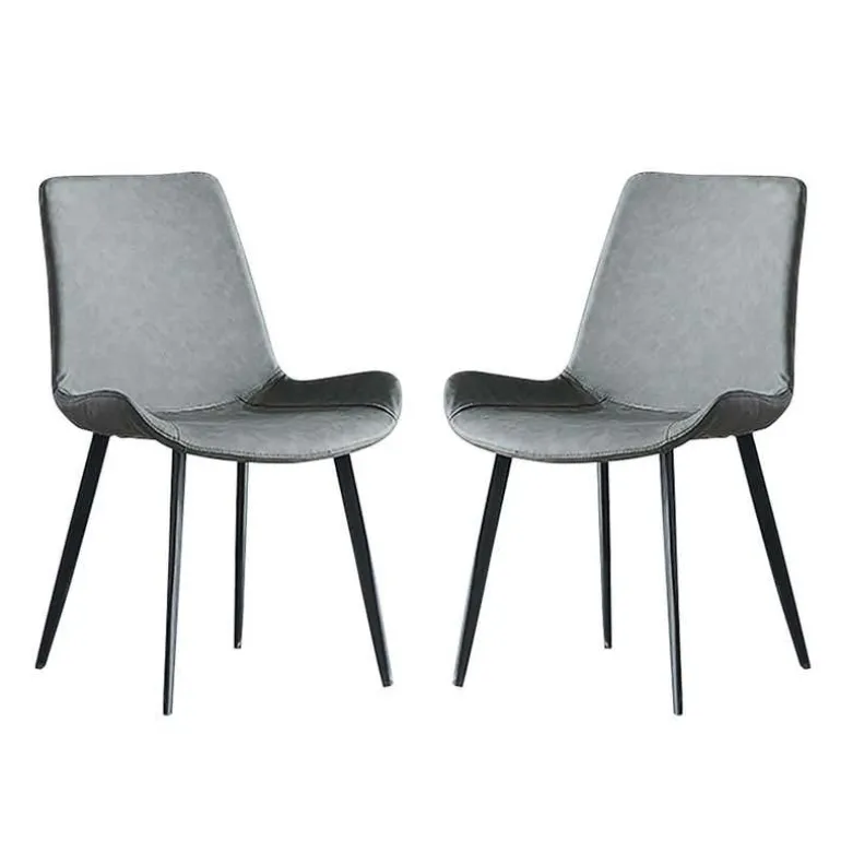 White Sintered Stone Dining Set with 2 Grey Chairs - 48"