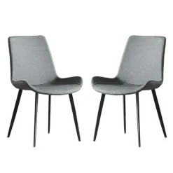 White Sintered Stone Dining Set with 4 Grey Chairs - 48"