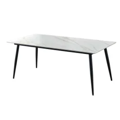 White Sintered Stone Dining Set with 4 Grey Chairs - 59